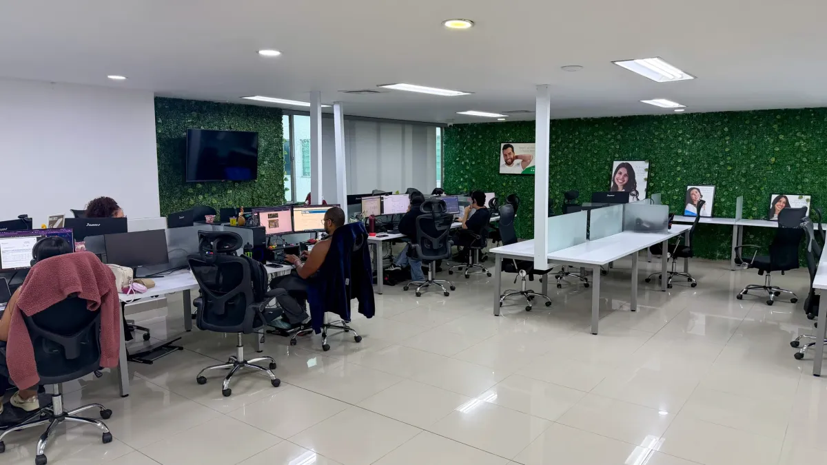 A dental front office team at work