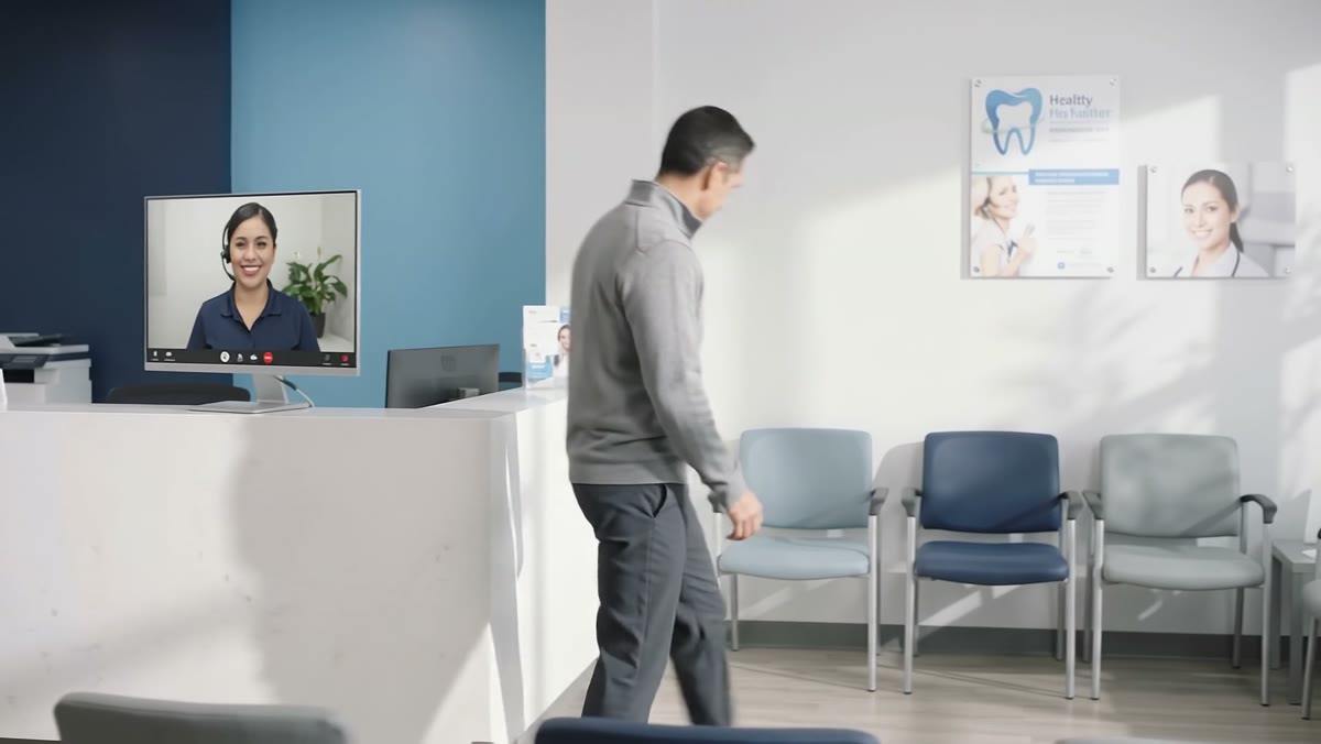 Patient heading to the waiting area